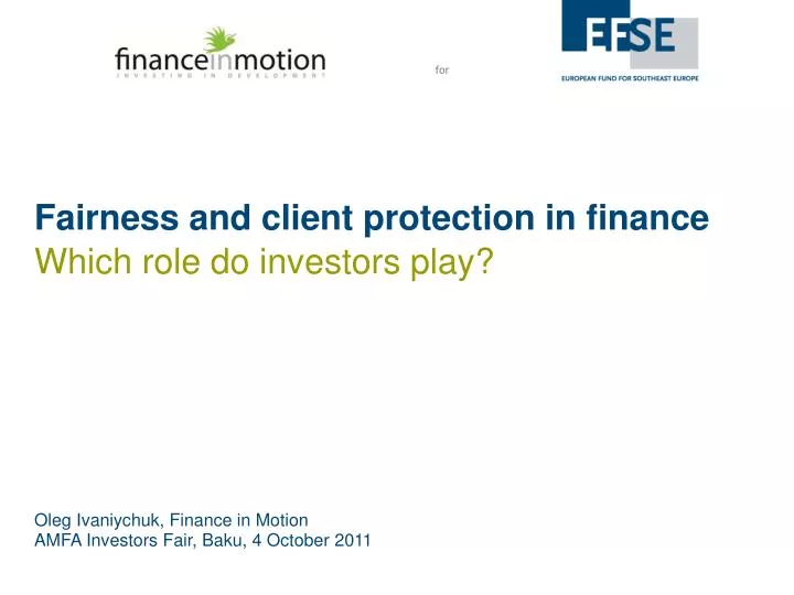 fairness and client protection in finance