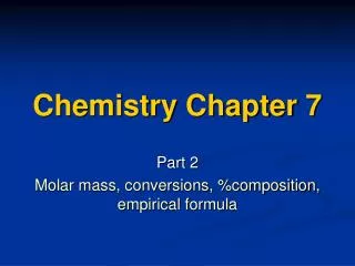 Chemistry Chapter 7