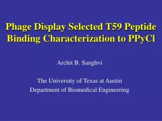 Phage Display Selected T59 Peptide Binding Characterization to PPyCl
