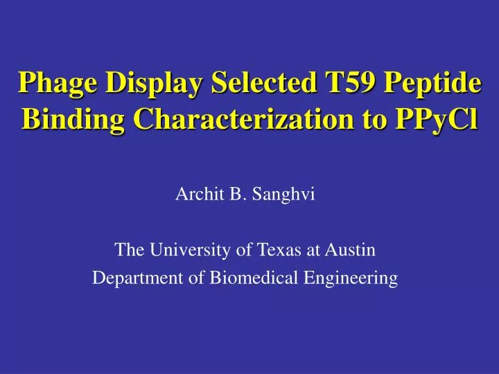 phage display selected t59 peptide binding characterization to ppycl