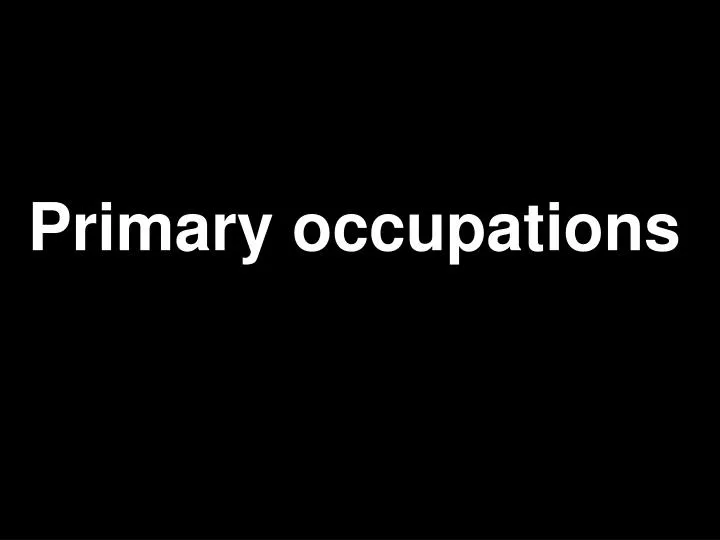 primary occupations