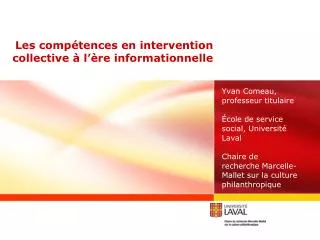 les comp tences en intervention collective l re informationnelle