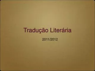 tradu o liter ria