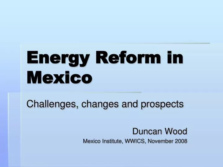 energy reform in mexico