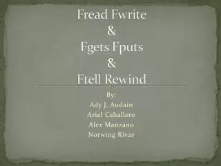 Fread Fwrite &amp; Fgets Fputs &amp; Ftell Rewind