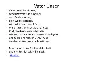 vater unser