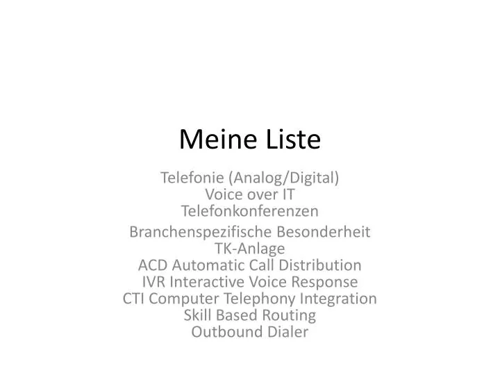 meine liste