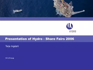 Presentation of Hydro - Share Fairs 2006