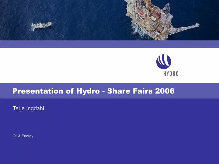 presentation of hydro share fairs 2006
