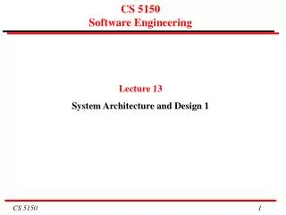 CS 5150 Software Engineering