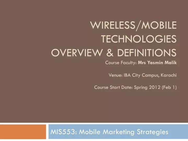 mis553 mobile marketing strategies