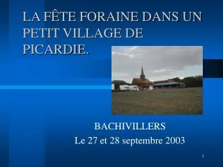 la f te foraine dans un petit village de picardie