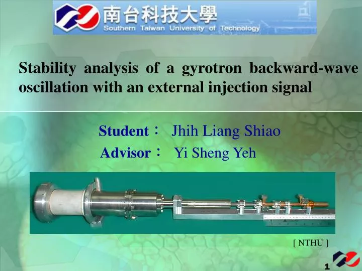 stability analysis of a gyrotron backward wave oscillation with an external injection signal