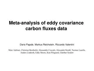 Meta-analysis of eddy covariance carbon fluxes data