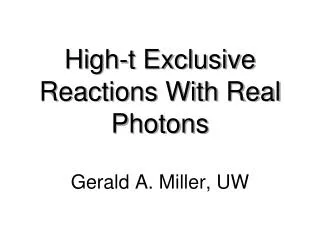 High-t Exclusive Reactions With Real Photons