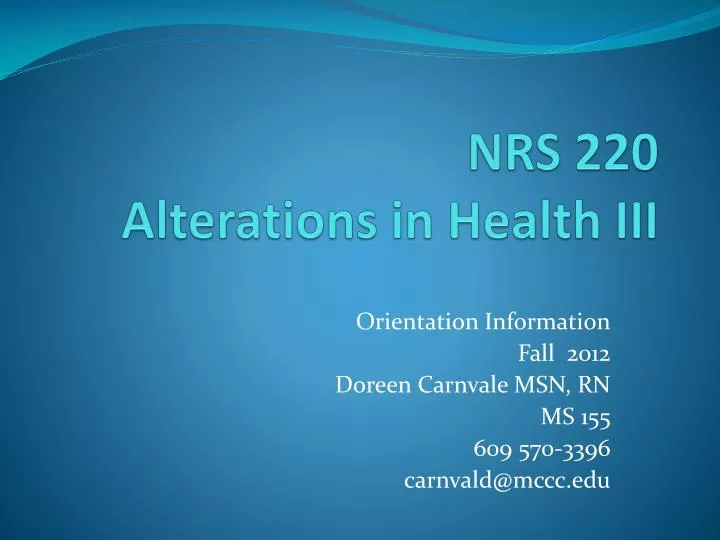 nrs 220 alterations in health iii
