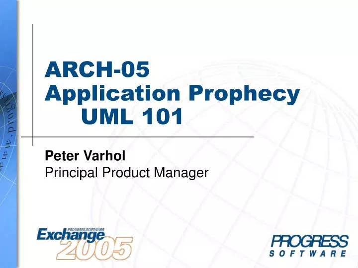 arch 05 application prophecy uml 101