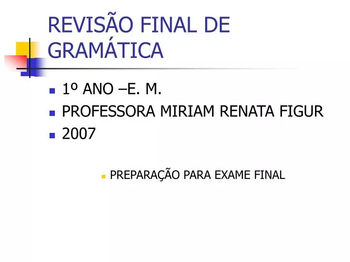 revis o final de gram tica