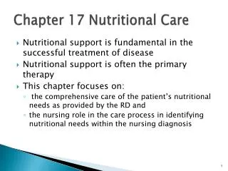 Chapter 17 Nutritional Care