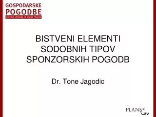 bistveni elementi sodobnih tipov sponzorskih pogodb