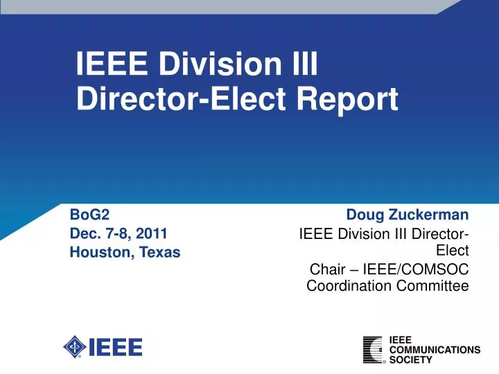 ieee division iii director elect report