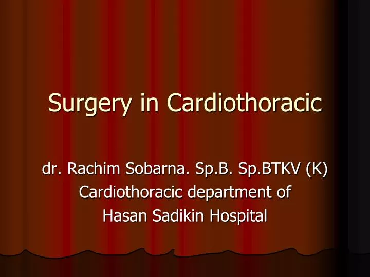 surgery in cardiothoracic
