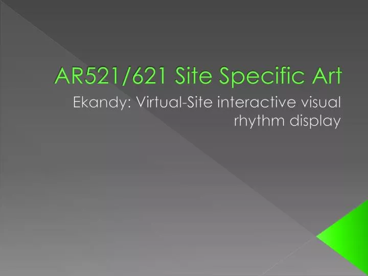 ar521 621 site specific art