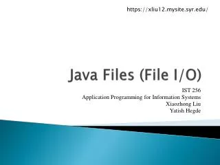 Java Files (File I/O)