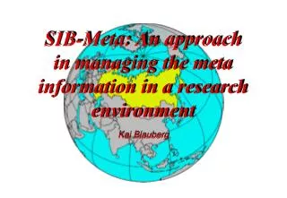 SIB-Meta: An approach in managing the meta information in a research environment