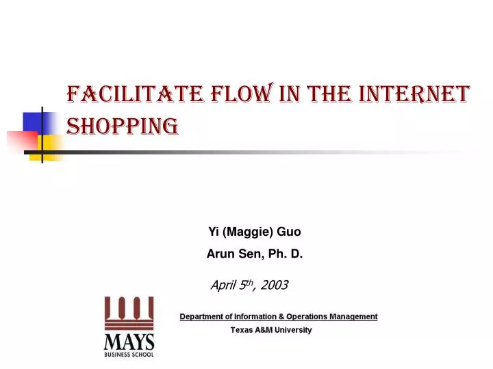 facilitate flow in the internet shopping