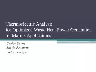 Thermoelectric Analysis for Optimized Waste Heat Power Generation in Marine Applications