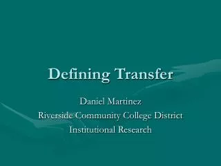 Defining Transfer