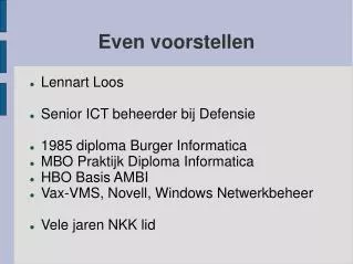 even voorstellen