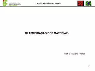 classifica o dos materiais