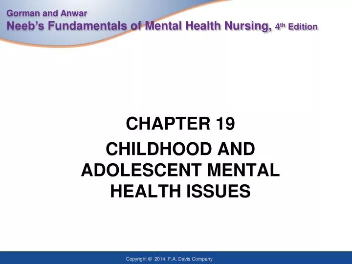 chapter 19 childhood and adolescent mental health issues