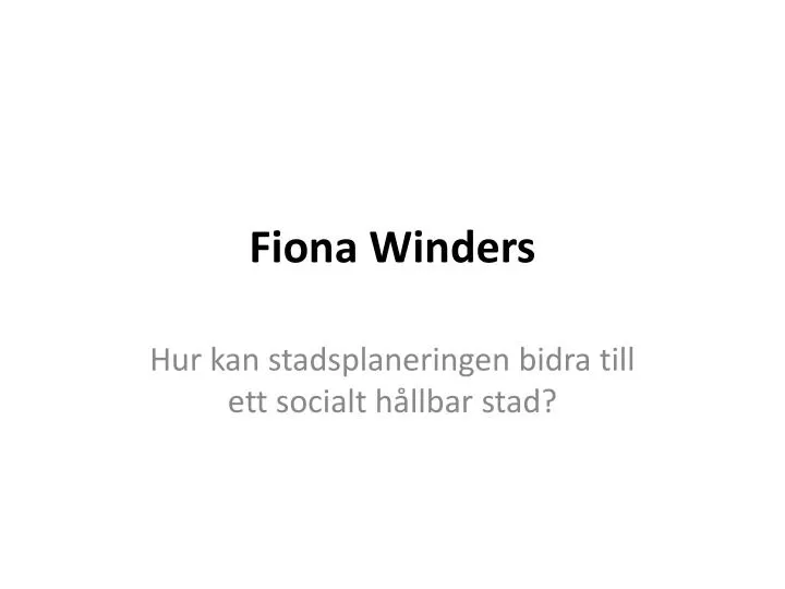 fiona winders