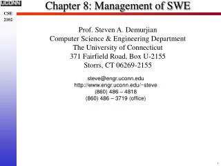 Chapter 8: Management of SWE