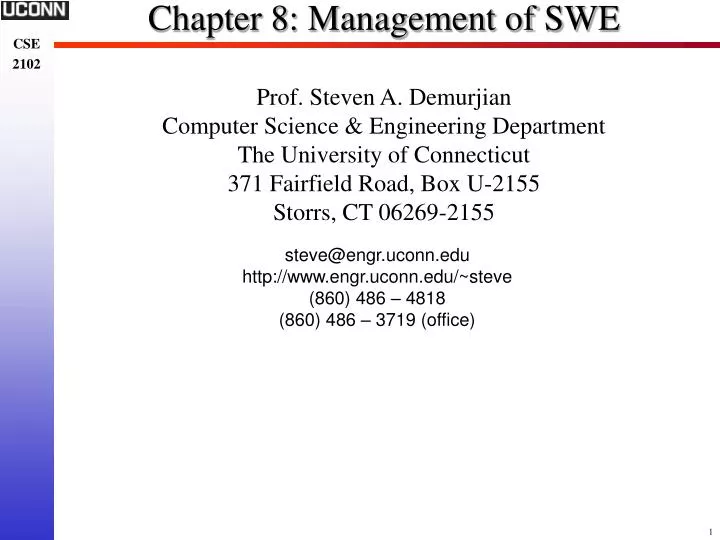 chapter 8 management of swe