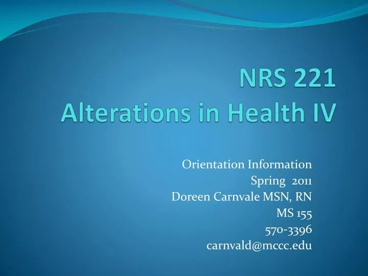 nrs 221 alterations in health iv