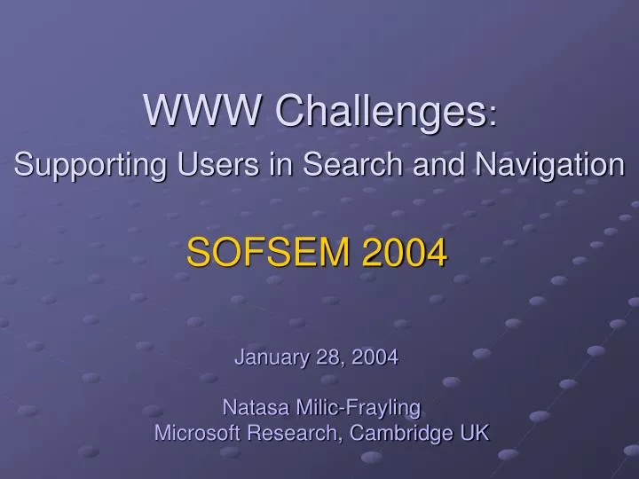 www challenges supporting users in search and navigation