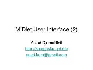 midlet user interface 2