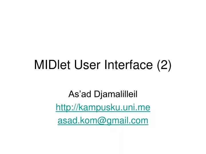 midlet user interface 2