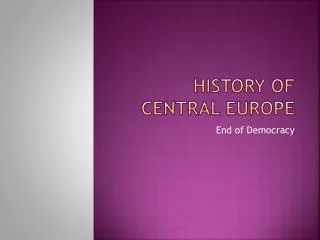 History of central europe