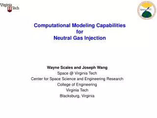 Computational Modeling Capabilities for Neutral Gas Injection