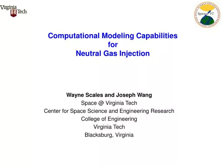 computational modeling capabilities for neutral gas injection