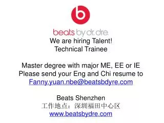We are hiring Talent! Technical Trainee Master degree with major ME, EE or IE
