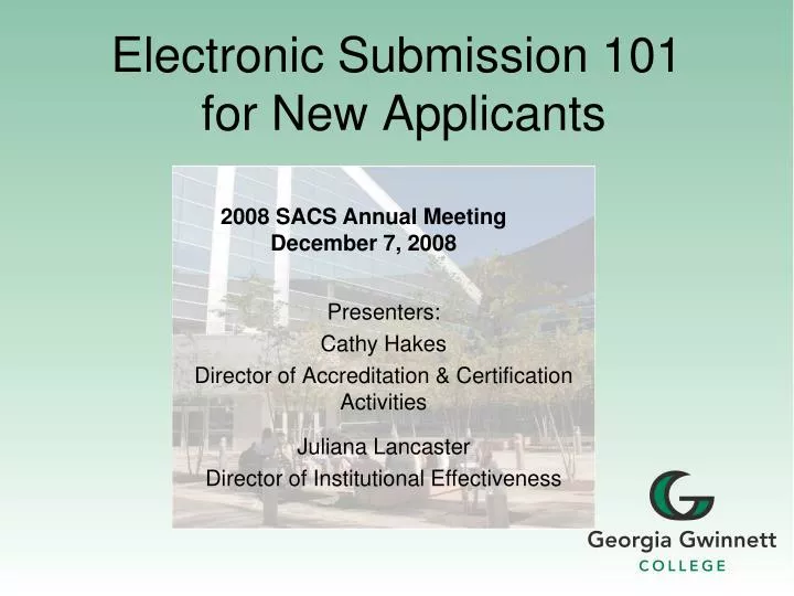 electronic submission 101 for new applicants