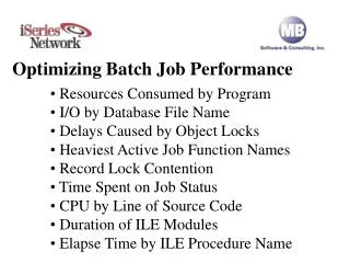 Optimizing Batch Job Performance