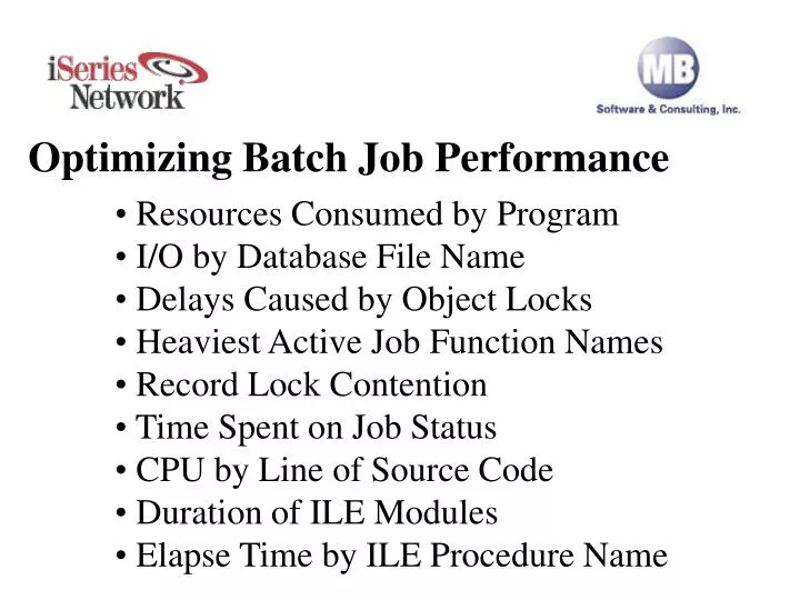 optimizing batch job performance