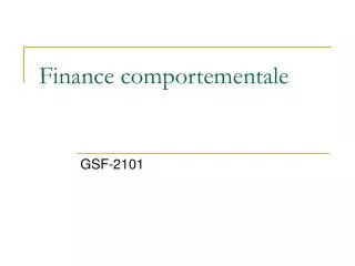 finance comportementale